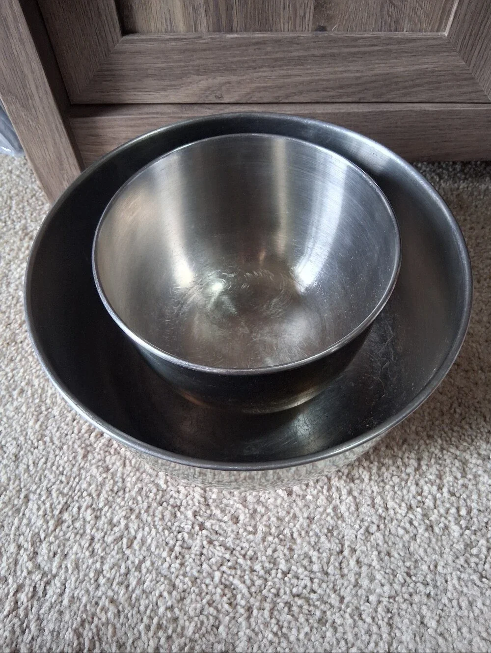 Original Sunbeam Mixmaster Stainless Mixing Bowls 6 1/4 And 9